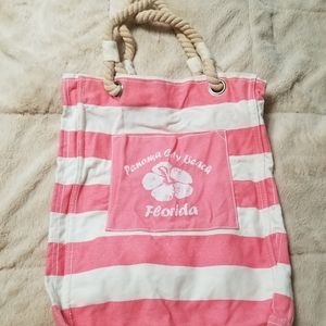 Panama City Beach FLORIDA Suvenior Thick Canvas Tote, 11" x 15" x 2" w/pocket